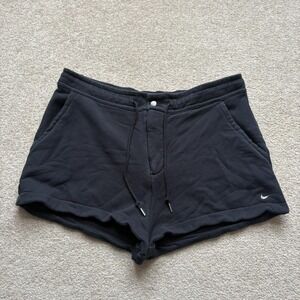 Nike Phoenix Fleece Shorts Mens XL Black 100% Cotton Drawstring Lounge Tech Cas